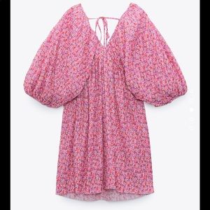 Zara Pleated Printed Dress